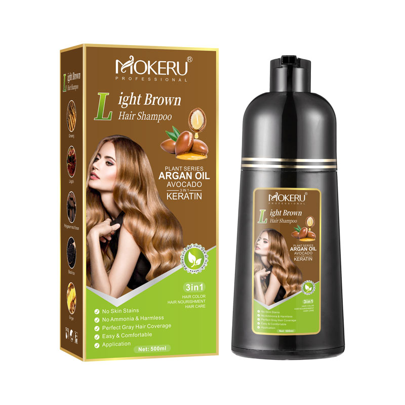 Hair Spray Color - Mokeru แอมโมเนียฟรีเคราตินสีผมแชมพูกาแฟถาวรสีน้ําตาลแชมพูย้อมผมสําหรับผมขาวครอบคลุม