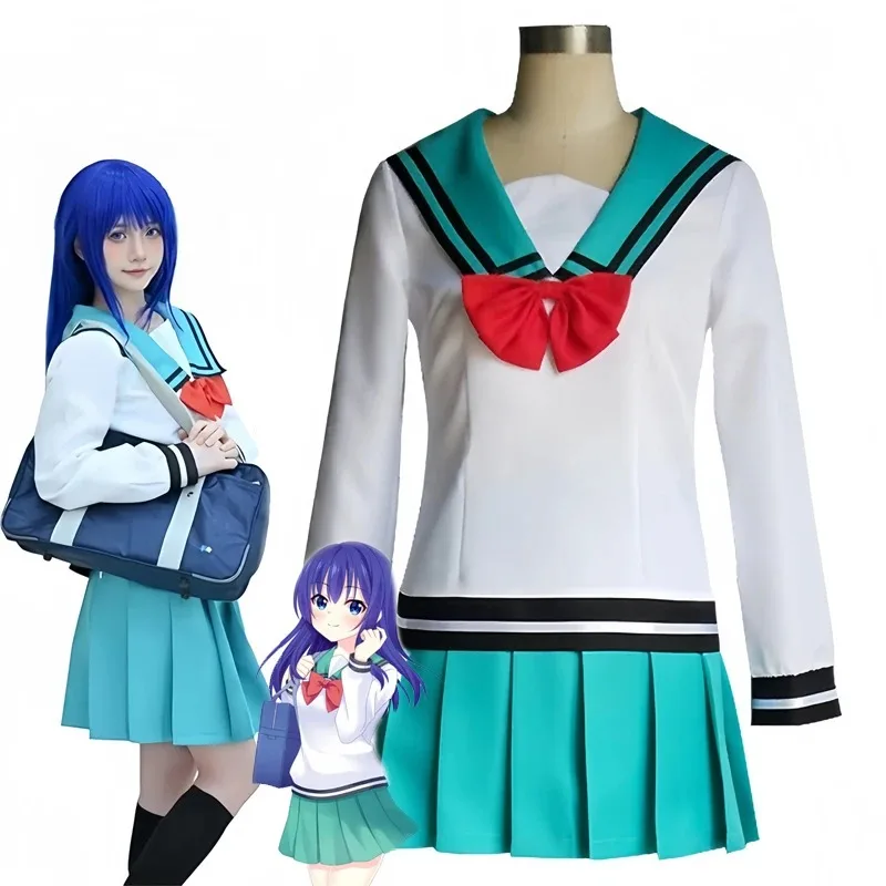 Cosplay Prop Bow - ชุดคอสเพลย์สไตล์อนิเมะแบบญี่ปุ่น ชุดนักเรียนเรือ ประกอบด้วยเสื้อแขนยาว กระโปรงจีบ โบว์ไท ถุงเท้า