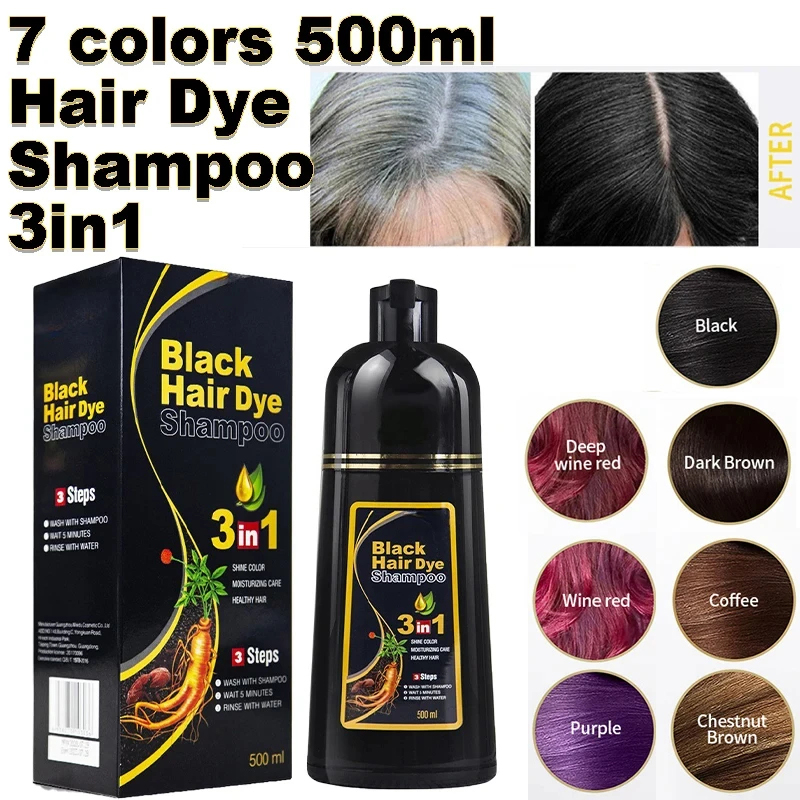 Hair Spray Color - แชมพูย้อมผมดำ 3 in 1 ย้อมสีผมเร็วทันใจ ปิดผมขาว