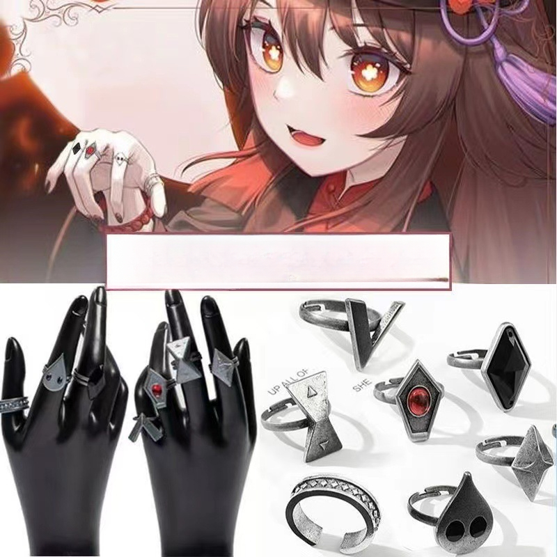 Cosplay Prop Designer - Genshin Impact Hu Tao แหวนคอสเพลย์เครื่องแต่งกาย DIY
