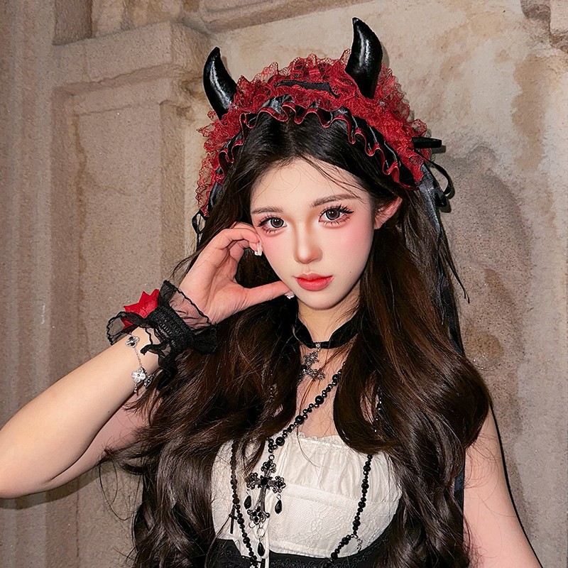 ที่คาดผมลูกไม้สไตล์โกธิคแบบญี่ - Cosplay Prop Bow บทวิจารณ์และราคา