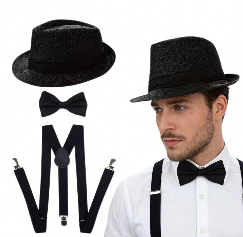 ชุดคอสตูมแก๊งสเตอร์ชายยุค 1920 - Cosplay Prop Bow บทวิจารณ์และราคา